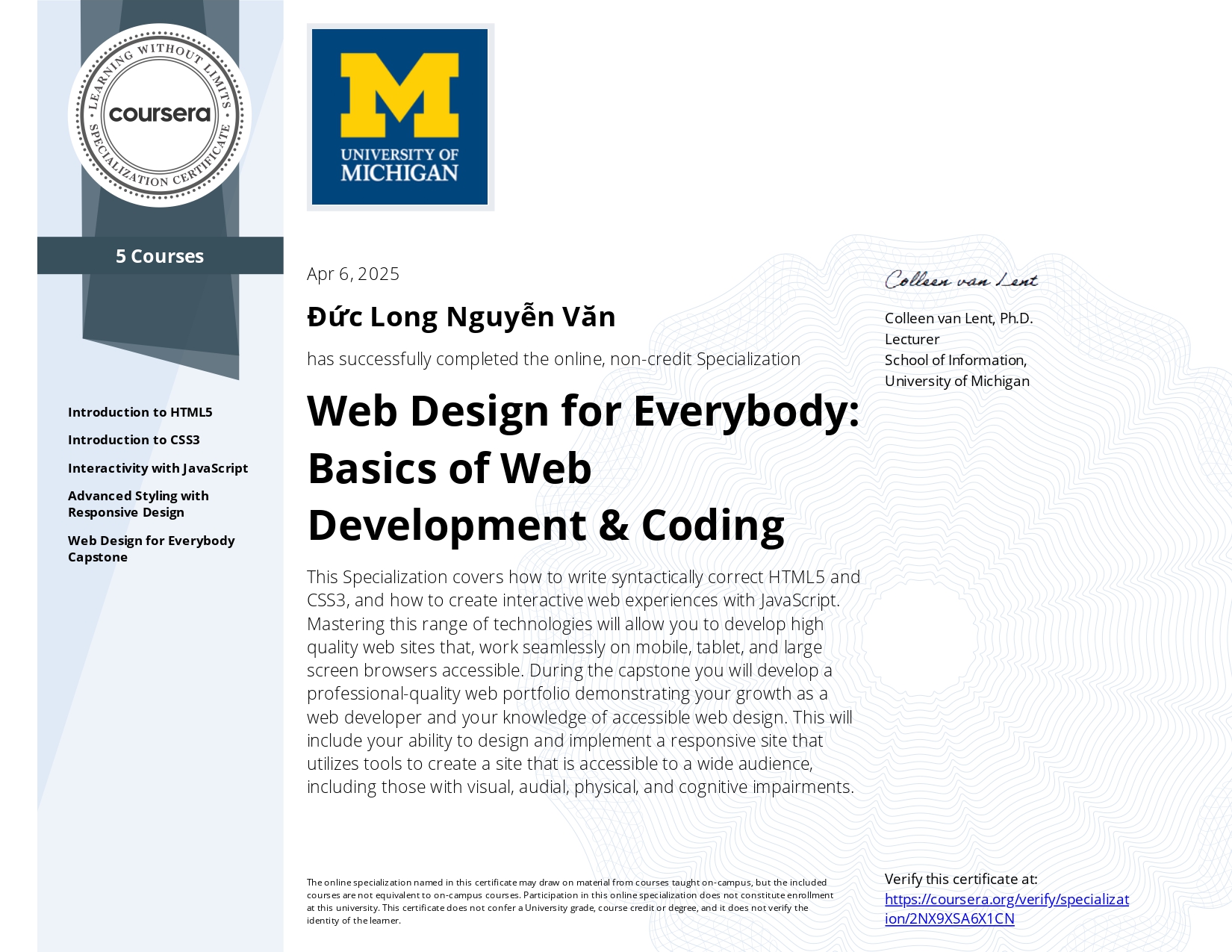 Coursera:Web Design for Everybody: Basics of WebDevelopment & Coding